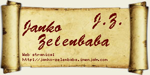 Janko Zelenbaba vizit kartica